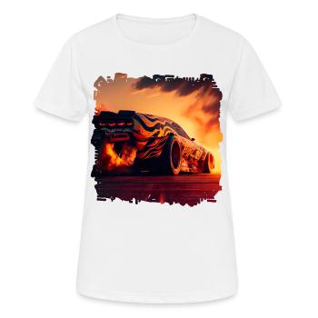 Beschleunigungsrennen ist ein Motorsport - Frauen T-Shirt atmungsaktiv - Weiß - Vorne - AI Model Female 172 dark (172cm)