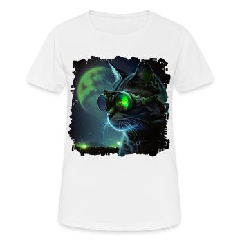Cats don't need a night vision device - Women's Breathable T-Shirt - white - Front - AI Model Female 172 dark (172cm)