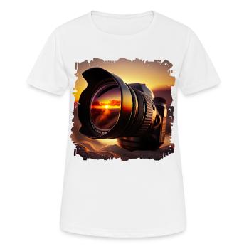 Digitalkameras leicht zu bedienen - Frauen T-Shirt atmungsaktiv - Weiß - Vorne - AI Model Female 172 dark (172cm)
