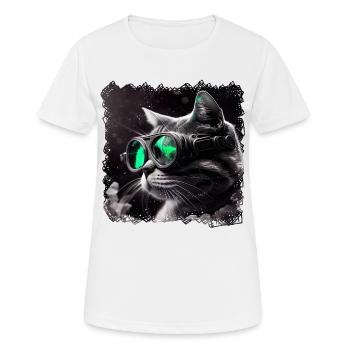 Katzen haben ausgezeichnete Nachtsicht - Frauen T-Shirt atmungsaktiv - Weiß - Vorne - AI Model Female 172 dark (172cm)