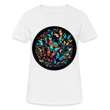 Un essaim de papillons est un phénomène naturel - T-shirt respirant Femme - blanc - Devant - AI Model Female 172 dark (172cm)