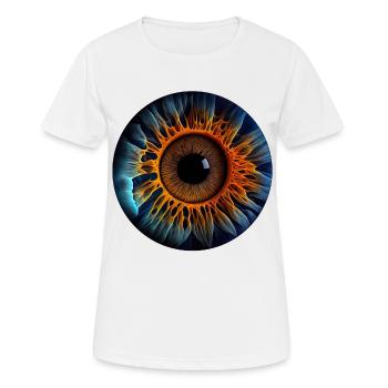 Eine Iris als biometrisches Identifikationssystem - Frauen T-Shirt atmungsaktiv - Weiß - Vorne - AI Model Female 172 dark (172cm)