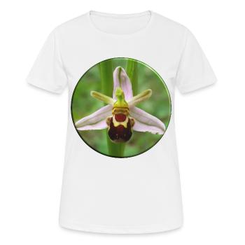 L’orchidée abeille est une orchidée indigène - T-shirt respirant Femme - blanc - Devant - AI Model Female 172 dark (172cm)