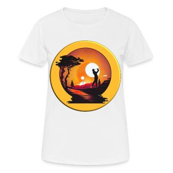 Balle de golf, avec le moins de coups possible dans le trou - T-shirt respirant Femme - blanc - Devant - AI Model Female 172 dark (172cm)