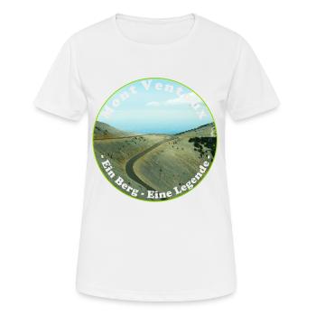 Mit dem Fahrrad über den Mont Ventoux - Frauen T-Shirt atmungsaktiv - Weiß - Vorne - AI Model Female 172 dark (172cm)