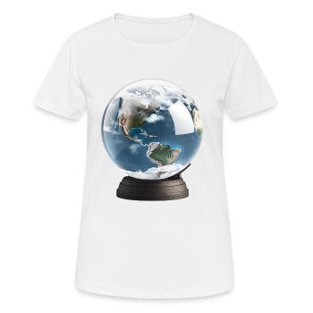 Gefangen in einer Schneekugel - Frauen T-Shirt atmungsaktiv - Weiß - Vorne - AI Model Female 172 dark (172cm)