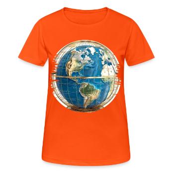 Wir sind im goldenen Käfig gefangen - Frauen T-Shirt atmungsaktiv - Neonorange - Vorne - AI Model Female 172 dark (172cm)