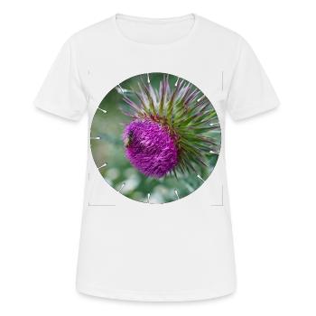 Die Distelblüte wird oft als Unkraut verschrien - Frauen T-Shirt atmungsaktiv - Weiß - Vorne - AI Model Female 172 dark (172cm)
