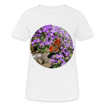 Pfauenaugen sind die bekanntesten Schmetterlingen - Frauen T-Shirt atmungsaktiv - Weiß - Vorne - AI Model Female 172 dark (172cm)