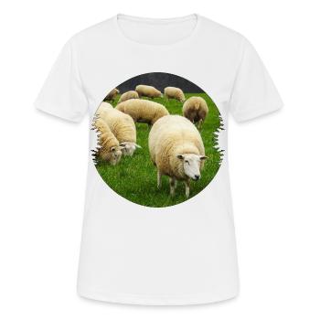 Les moutons sont des défenseurs idéaux du paysage - T-shirt respirant Femme - blanc - Devant - AI Model Female 172 dark (172cm)