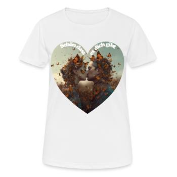Schmetterlinge im Bauch - Frauen T-Shirt atmungsaktiv - Weiß - Vorne - AI Model Female 172 dark (172cm)