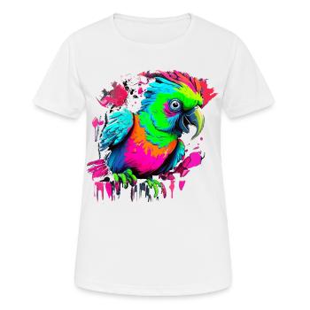 Papagei im Graffiti Stil - Frauen T-Shirt atmungsaktiv - Weiß - Vorne - AI Model Female 172 dark (172cm)