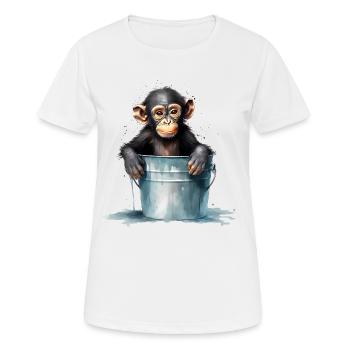Monkey seeks cooling - Women's Breathable T-Shirt - white - Front - AI Model Female 172 dark (172cm)