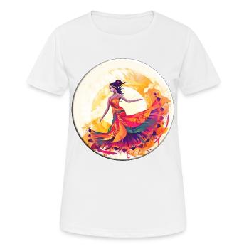 Der Bauchtanz fördert die Körperbeherrschung - Frauen T-Shirt atmungsaktiv - Weiß - Vorne - AI Model Female 172 dark (172cm)