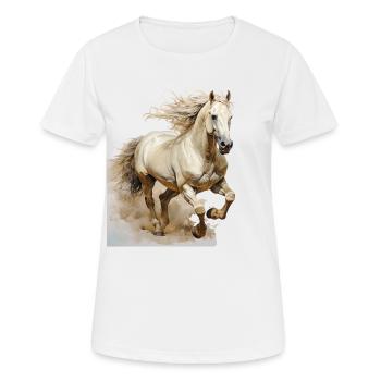Lien entre l’homme et le cheval - T-shirt respirant Femme - blanc - Devant - AI Model Female 172 dark (172cm)