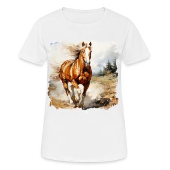 Pferde sind treue Begleiter - Frauen T-Shirt atmungsaktiv - Weiß - Vorne - AI Model Female 172 dark (172cm)