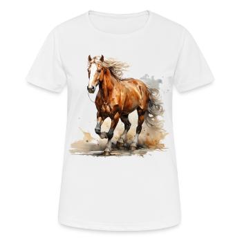 Un cheval est une source de bonheur - T-shirt respirant Femme - blanc - Devant - AI Model Female 172 dark (172cm)