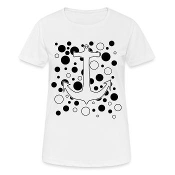 Anker - Frauen T-Shirt atmungsaktiv - Weiß - Vorne - AI Model Female 172 dark (172cm)