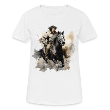 Le rodéo est un sport dangereux - T-shirt respirant Femme - blanc - Devant - AI Model Female 172 dark (172cm)