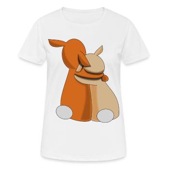 Bunnies Friendship - Women's Breathable T-Shirt - white - Front - AI Model Female 172 dark (172cm)