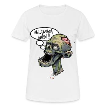 zombie saftiges gehrin - Frauen T-Shirt atmungsaktiv - Weiß - Vorne - AI Model Female 172 dark (172cm)