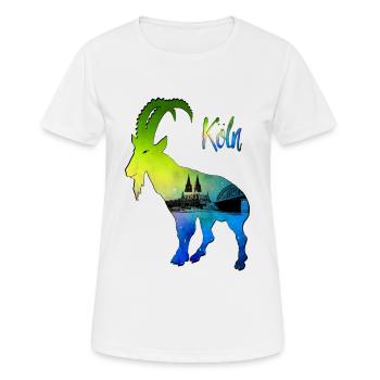 Kölner Dom Geißbock Hennes - T-shirt respirant Femme - blanc - Devant - AI Model Female 172 dark (172cm)