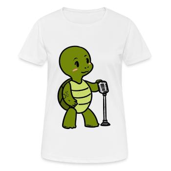 Little singer Musician Turtle Animals - Women's Breathable T-Shirt - white - Front - AI Model Female 172 dark (172cm)