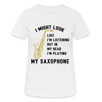 Jouer mon saxophone saxophone saxophone saxophone - T-shirt respirant Femme - blanc - Devant - AI Model Female 172 dark (172cm)