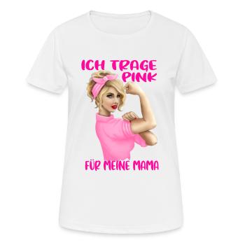 Breast Cancer I Wear Pink For My Mom - Women's Breathable T-Shirt - white - Front - AI Model Female 172 dark (172cm)