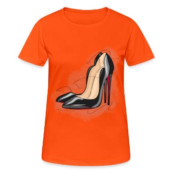 Sexy high heels - Women's Breathable T-Shirt - neon orange - Front - AI Model Female 172 dark (172cm)