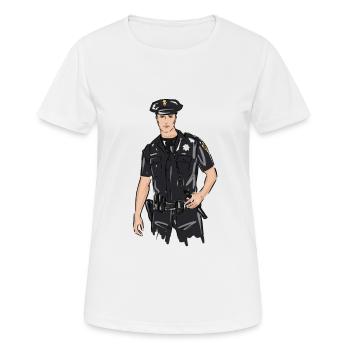 officier de police - T-shirt respirant Femme - blanc - Devant - AI Model Female 172 dark (172cm)