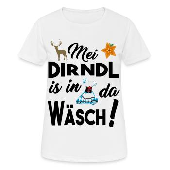 Dirndl Damen - Dirndl in da Wäsch - Frauen T-Shirt atmungsaktiv - Weiß - Vorne - AI Model Female 172 dark (172cm)