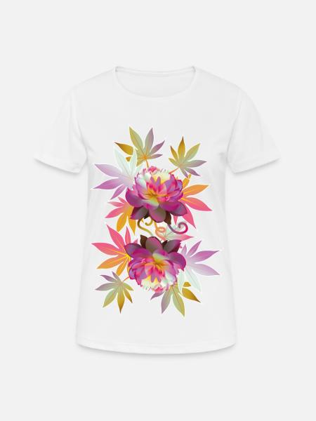 Lotusblumen - Frauen T-Shirt atmungsaktiv - Weiß