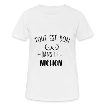 nichon - T-shirt respirant Femme - blanc - Devant - AI Model Female 172 dark (172cm)