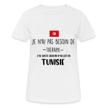 tunisie - T-shirt respirant Femme - blanc - Devant - AI Model Female 172 dark (172cm)
