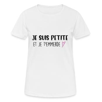 petite emmerde - T-shirt respirant Femme - blanc - Devant - AI Model Female 172 dark (172cm)
