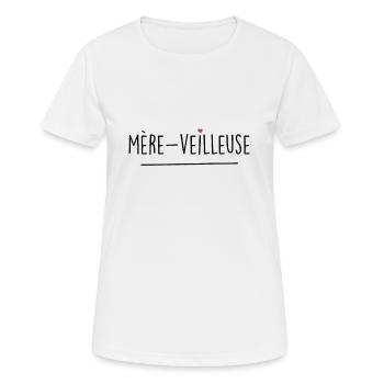 mère veilleuse - T-shirt respirant Femme - blanc - Devant - AI Model Female 172 dark (172cm)
