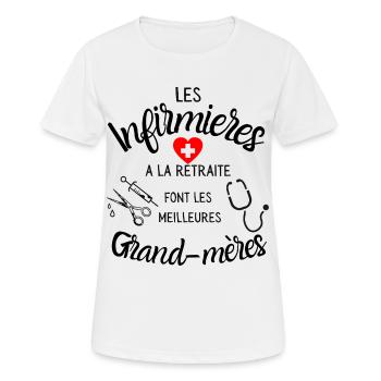 T-shirt infirmières retraite font meilleures - T-shirt respirant Femme - blanc - Devant - AI Model Female 172 dark (172cm)