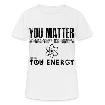 you count physics physicist science energy - Women's Breathable T-Shirt - white - Front - AI Model Female 172 dark (172cm)