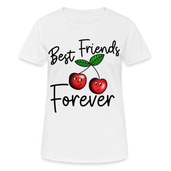 Meilleurs amis cerises amis amitié copain - T-shirt respirant Femme - blanc - Devant - AI Model Female 172 dark (172cm)