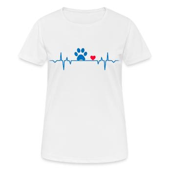 animaux domestiques pattes battement de coeur heartbeat - T-shirt respirant Femme - blanc - Devant - AI Model Female 172 dark (172cm)