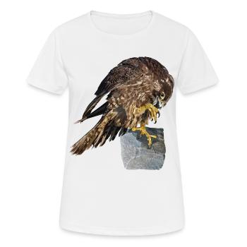Faucon pèlerin - T-shirt respirant Femme - blanc - Devant - AI Model Female 172 dark (172cm)