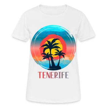 Teneriffa - Frauen T-Shirt atmungsaktiv - Weiß - Vorne - AI Model Female 172 dark (172cm)