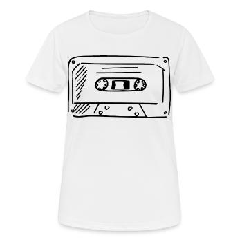 Kassette Altmodisch Retro - Frauen T-Shirt atmungsaktiv - Weiß - Vorne - AI Model Female 172 dark (172cm)