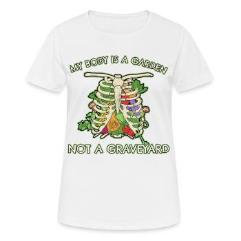 Potager Végétarien Végétalien I Cadeau - T-shirt respirant Femme - blanc - Devant - AI Model Female 172 dark (172cm)