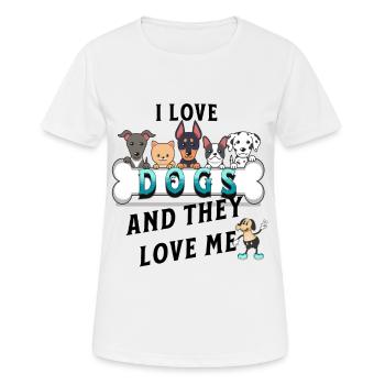 Dog Love me Hundeliebe - Women's Breathable T-Shirt - white - Front - AI Model Female 172 dark (172cm)