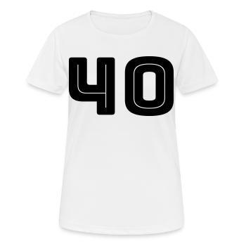 Zahl 40 - Geburtstag - Trikotnummer - Frauen T-Shirt atmungsaktiv - Weiß - Vorne - AI Model Female 172 dark (172cm)