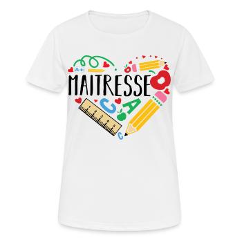 Maitresse idée de cadeau pour maîtresse d' école - T-shirt respirant Femme - blanc - Devant - AI Model Female 172 dark (172cm)