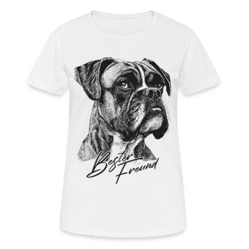 Boxer Hund - Frauen T-Shirt atmungsaktiv - Weiß - Vorne - AI Model Female 172 dark (172cm)