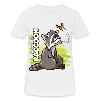 niedlicher Waschbär Sweet lil Raccoon - Frauen T-Shirt atmungsaktiv - Weiß - Vorne - AI Model Female 172 dark (172cm)